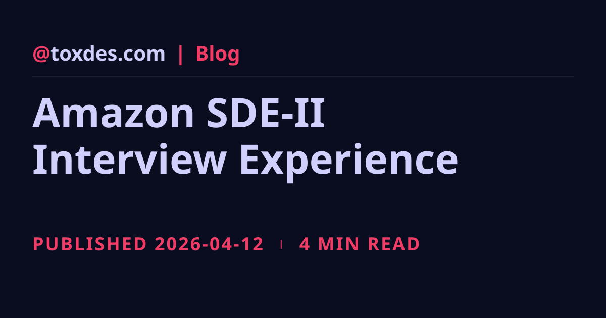Amazon SDE-II Interview Experience